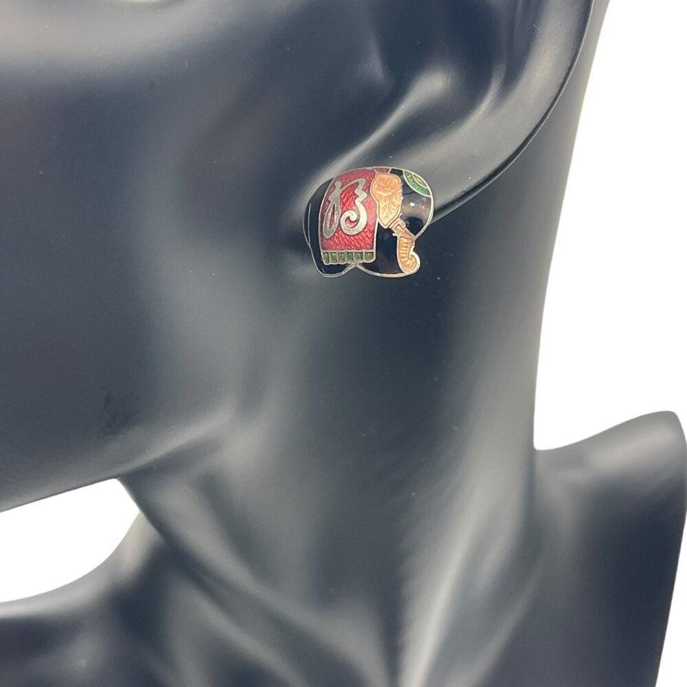 **Vintage Cloisonne Elephant Earrings
